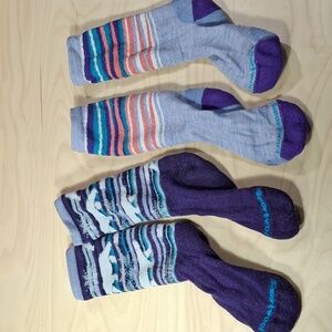 SMARTWOOL Kids Socks Large •Bundle Of 2 Merino Wool Socks